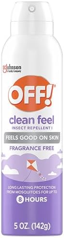 OFF! Clean Feel Insect Repellent Aerosol with 20% Picaridin, Bug Spray with Long Lasting Protection from Mosquitoes, Feels Good on Skin, 5 oz