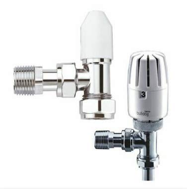 Pegler Bulldog 15mm Angled TRV Thermostatic Radiator Valve & Lockshield Pack x 1