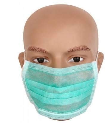 SMI Disposable Elastic 2- ply Face Mask Pack of 100(Green)