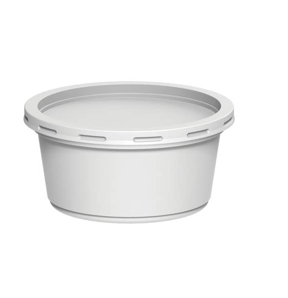 Vsell24™ 100PC 350Ml Plastic Disposable Portion Cup Containers with Lid Sauce Jello Shot Soufflé Sampling Cups White