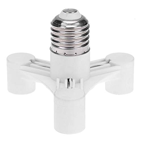 E27 to E14 LED Bulb Light Socket Adapter Splitter Screw Induction Lamp Holder Base PBT Alloet Head Lighting Converter - (Color: WHITE, Base Type: E27-4E14)