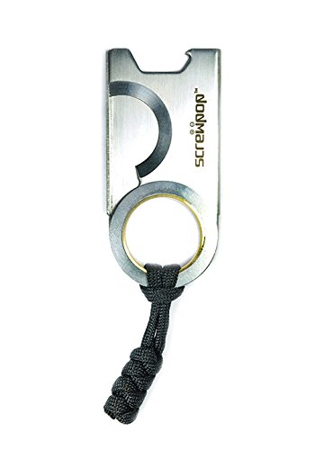 Screwpop® Chopo Cigar Cutter Ultra Slim Stainless Steel with Keychain and Carabiner Attachment plus Bottle Opener