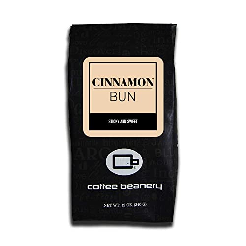 Cinnamon Bun Flavored Coffee, Specialty Arabica Coffee, Medium Roast, 12 ounce, Whole Bean