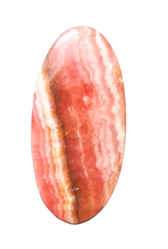 Enchanting Krystals Natural Rhodochrosite Gemstone Cabochon 40x20mm I Pocket Stone Heals the Heart Chakra encourage love & sooth emotional stress