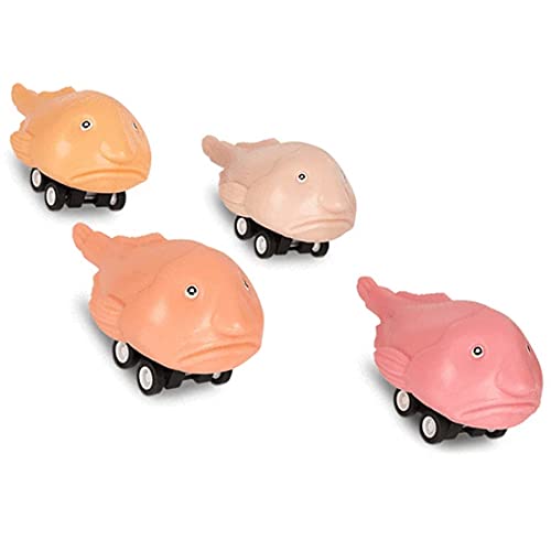 Mcphee Accoutrements Archie Soft Vinyl Pull Back Racing Blobfish (4 Pack)