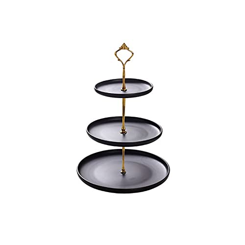 Cake Stand Double Layer Cake Stand Fashion Candy Snacks Dried Fruit Fruit Plate Creative Three Layer Modern Living Room Home Snack Stand for Wedding Birthday Party Cake Plate (Size : D)