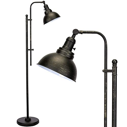 VONLUCE Floor Lamp, 65'' Tall Industrial Floor Lamp, Adjustable Height & Head Vintage Metal Standing Reading Pole Lamp, Floor Lamps for Living Room, Bedroom, Office, Farmhouse