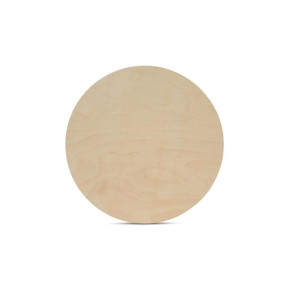 Wood Circle Disc 7 inch Diameter, 1/2 inch Thick, Birch Plywood, Pack of 1 Unfinished Round Wooden Circles for Crafts by Woodpeckers