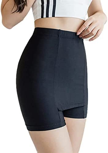 MunaafiDouble-Layer Front Crotch Ice Silk Safety Shorts,Women Seamless Safety Pants for Matching Skirts Dresses