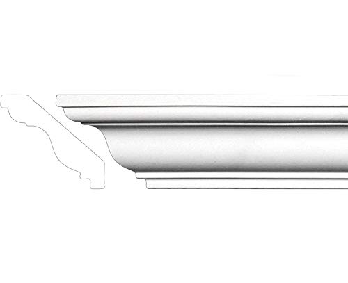 Crown Molding 2" Height 94-1/2" Length Manufactured with a Dense Architectural Polyurethane Compound (6 moldings)