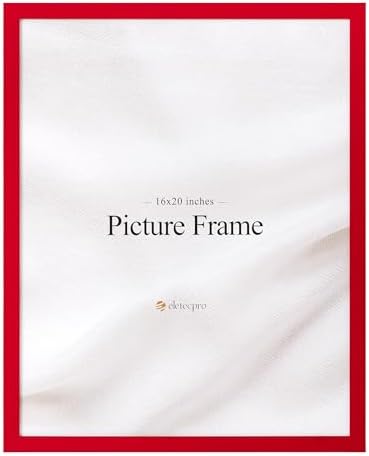 eletecpro 16x20 Picture Frame, Colored Picture Frame for Modern Home Decor, Made of Engineered Wood and Clear Acrylic Large Frame for 16x20 Photos Display on Wall, Red