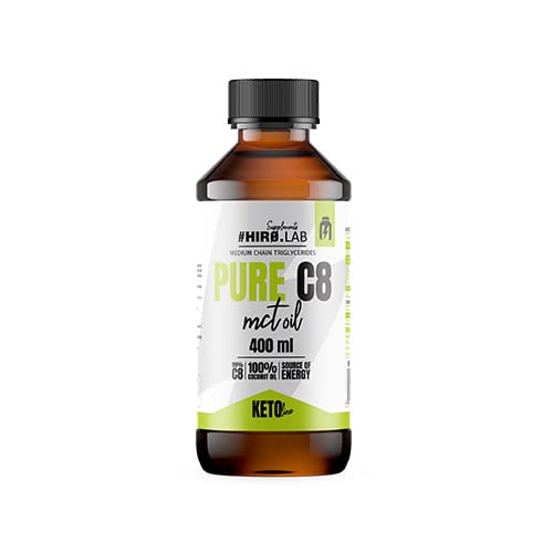 HIRO.LAB MCT Oil C8 400 ml - Natural MCT Oil - Ketogenic Food - Exogenic Ketone Drinking - Perfect for Bulletproof Coffee and Keto Shake