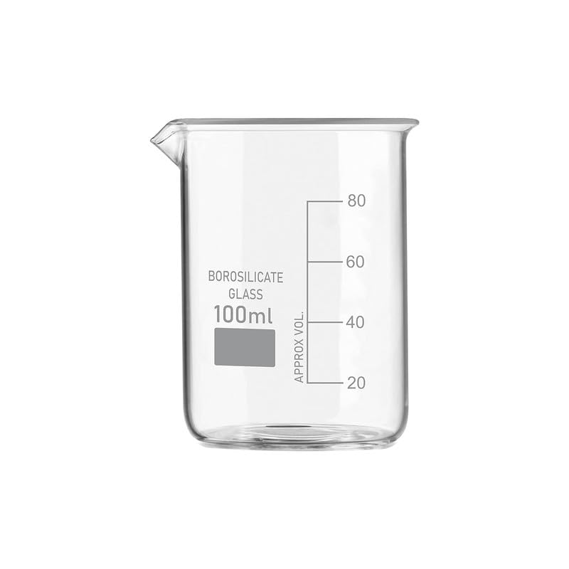 RAWAL'S 3.3 Borosilicate Glass Beakers with graduation marks and spout (100 ML Set 1)