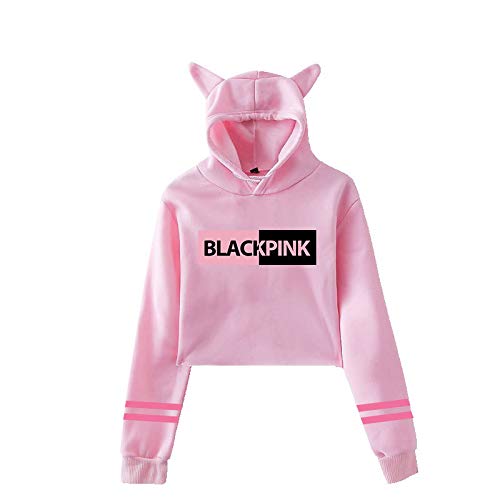 12 styles New popular fashion teenager youth blackpink JISOO/JENNIE/ROSE/LISA hoodies cat ears crop hooded hoodie hoody tops coat baseball jacket fleece men/women