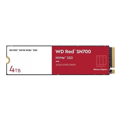 WD Red S700 WDS400T1R0C 4 TB Solid State Drive - M.2 2280 Internal - PCI Express NVMe (PCI Express NVMe 3.0 x4) - Storage System Device Supported - 5100 TB TBW - 3400 MB/s Maximum Read Transfer Rate