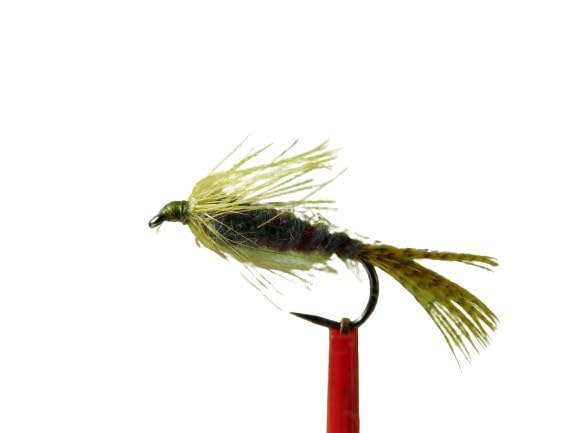 Nymph Fly " Baetis Blue Winged Olive " Set of 3, on Barbless Hook (Hook Size 10)