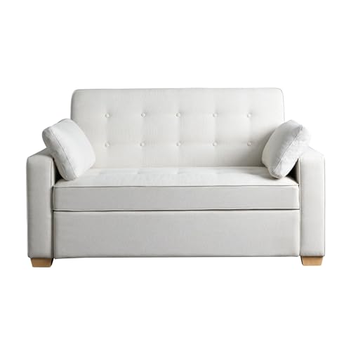 Serta Ainsley Full Size Convertible Loveseat, Oyster