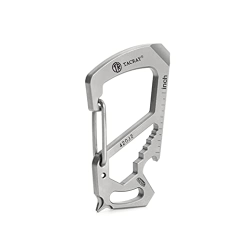 quick bottle opener - Tacray Carabiner Keychain Clip, Stainless Steel key holder with Anti-Lost and Quick Release clip, Multitool keychain Bottle Opener and ruler, Easy Carry Backpack Clasp.