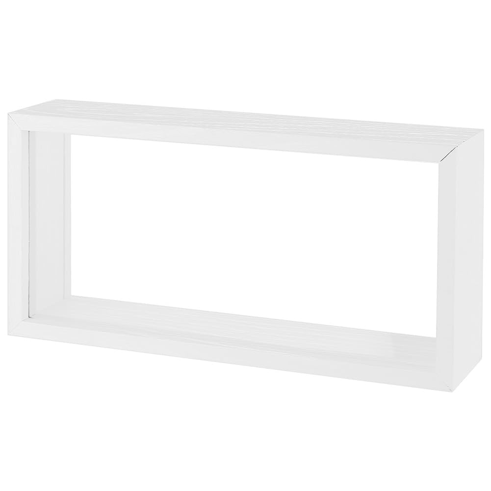 OLYCRAFT 25.9x12.6x6cm Rectangle Shadow Box Wood Shadow Box Display Case Shadow Box Frame with Double Sided Clear Acrylic Window for Dried Flowers Leaves Specimen -- White