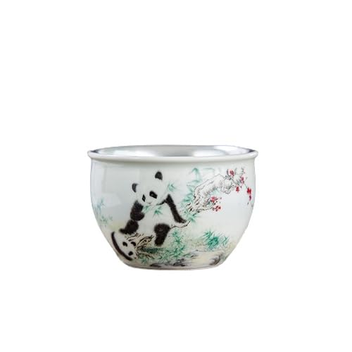 BACIONGilded ceramic panda jar cup, capacity 3.3oz (W2)