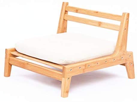 Bamboo Floor Chair for Living Room Japanese Tatami Chair with Cushion Accent Furniture