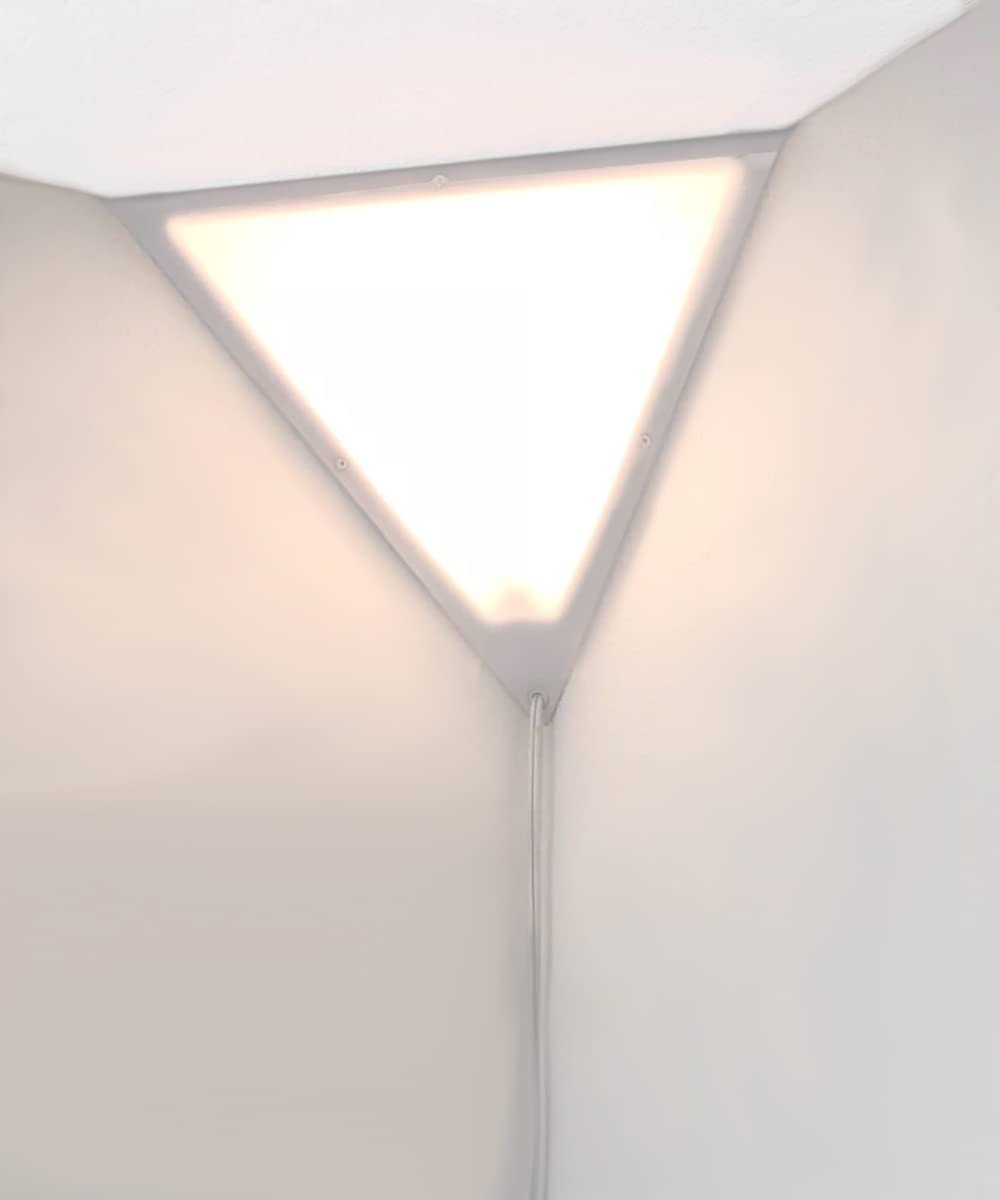 HomeConcept Original Beacon Triangle Corner Light, Plug-in 17' Cord, White Installs in Seconds - Perfect for Apartments, dorms - No Wiring Needed