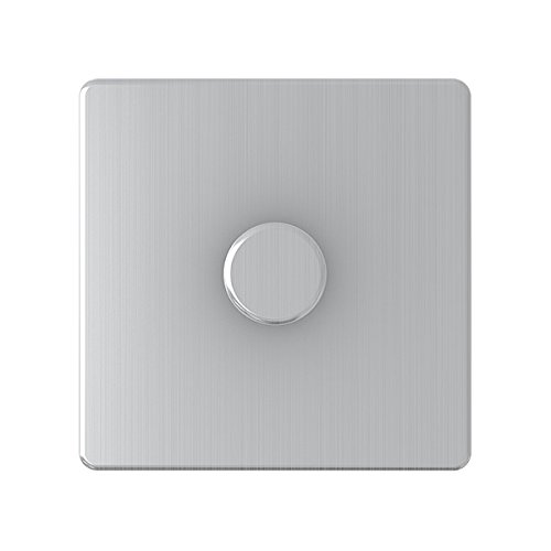 AET SL1GDIM10 Screwless Satin Chrome Flat 1 Gang Dimmer 1000W