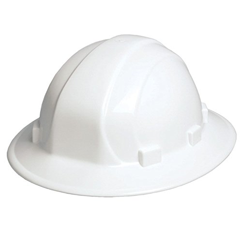 ERB 19911 Omega II Full Brim Hard Hat with Mega Ratchet, White