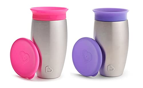 Munchkin Miracle Stainless Steel 360 Sippy Cup (Pink/Purple)