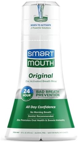 SmartMouth Original Activated Mouthwash - Adult Mouthwash for Fresh Breath - Oral Rinse for 24-Hour Bad Breath Relief with Twice Daily Use - Fresh Mint Flavor, 16 fl oz