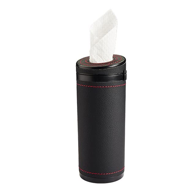 Multifunction Car Tissue Box Cover Holder PU Leather Portable Auto Round Paper Tube Safety Broken Window Tissue Cup Auto Interior Accessories