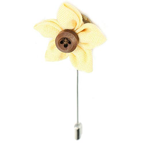 ELECTROPRIME 3X(Fashion Lapel Flower Handmade Boutonniere Stick Brooch Pin Men's Accesso O7I8