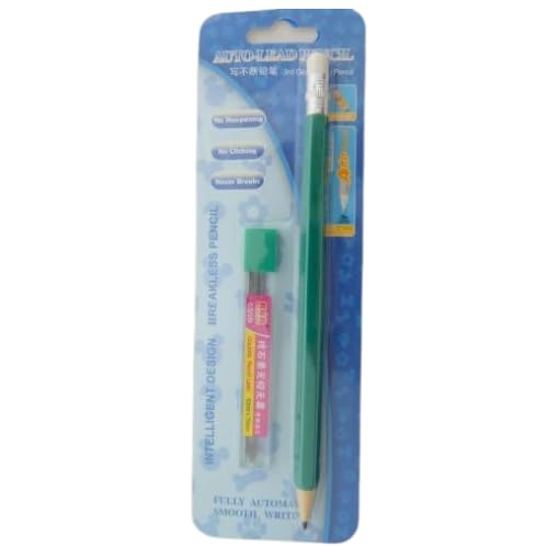 Auto-Lead Mechanical Pencil with Rubber Eraser Top - Green