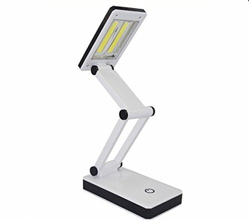 [New Version] Super Bright COB LED Portable Desk Lamp Travel Lamp :Foldable, Touch Sensitive Control, 3 Adjustable Brightness Levels, Battery and USB Powered