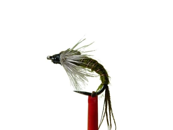 Nymph Fly " Baetis " Set of 3, on Barbless Hooks (Hook Size 8)