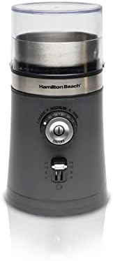 Hamilton Beach Electric Coffee Grinder for Beans, Spices and More, with Multiple Grind Settings for up to 14 Cups, Removable Stainless Steel Chamber, Grey (80396C), 10 oz