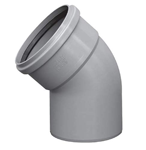 Soil Pipe 45 Degree Bend 110 mm Inlet - Push Fit - Grey - Waste