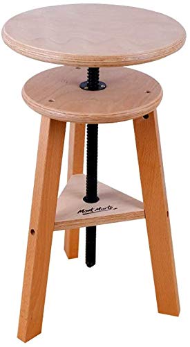 Mont Marte Signature Easel Stool, Use as a Chair, Side Table or Sculpture Stand, Easy Height Adjustment, Beech Wood