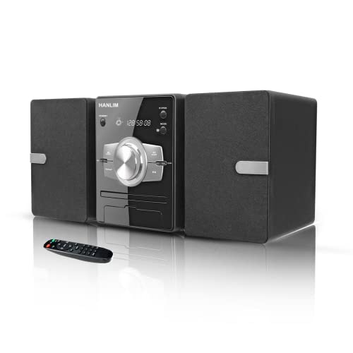 HANLIM CD-Stereoanlage Mini-Komponente 30W RMS CD-Player UKW/Bluetooth-kompatibel/USB/AUX/Fernbedienung/Kopfhörerbuchse Kompatibel mit hochauflösender Klangquelle