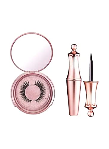 Scent House Natural Look Soft Reusable Waterproof Long Lasting 3D Magnetic Eyeliner and Lashes Kit (KS01)