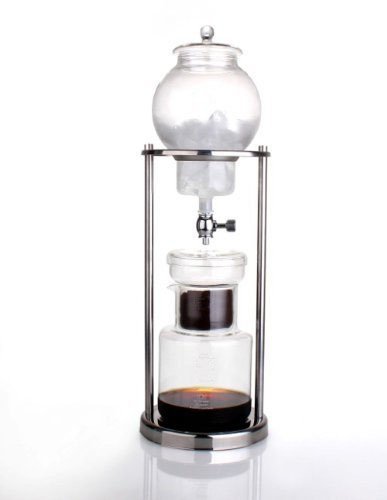 NispiraLuxury Ice Cold Brew Dripper Coffee Maker in Stainless Steel and Borosilicate Glass, 1000 ml Silver