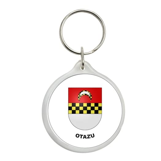 ROUND KEYCHAIN. - OTAZU HARMONIAL SHIELD BLASONS DES FAMILLES BASQUES - BASQUE COUNTRY