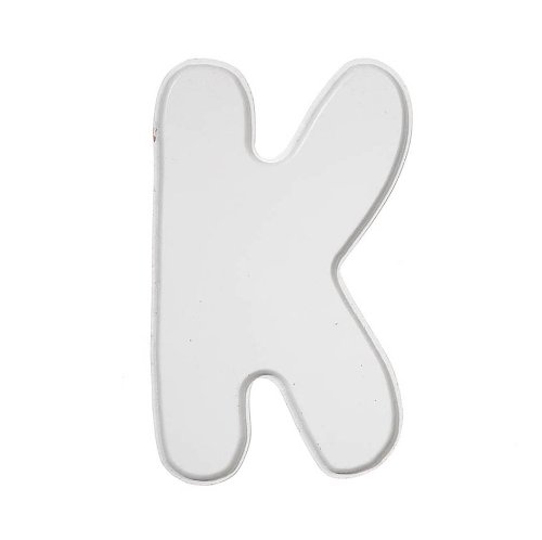 Darice 9186-K Wood Letters, Baby Font K, White, 5-Inch