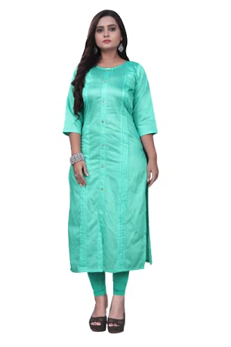 Aarohi FashionWomen's Straight Cotton Blend Stitched Kurti