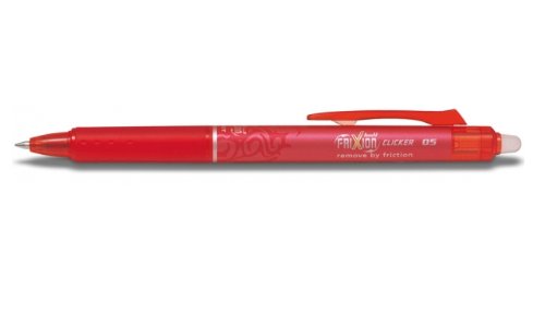 Pilot Frixion Clicker Roller Ball Pen, 0.5 mm Tip Size, Red