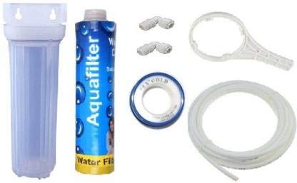 GE Filtration Prefilter Set kit for All Domestic RO Water Purifier/Complete Filter Set Pack of (Transparent housing with Candle Filter 10inch+Wrench+Elbows+Teflon and Pipe 2 Meter 1/4)