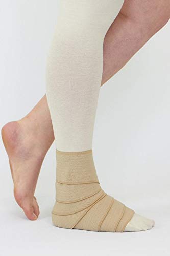 medivenCircAid Single Band Ankle Foot Wrap, Beige