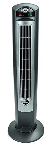 LaskoOscillating Tower Fan, Quiet Fans with Remote, for Bedroom, Living Room, Office, Tower Fan with Remote, 3-Speed Timer, 42”, Silver T42951