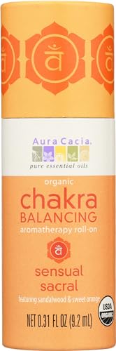 Aura Cacia Organic Chakra Balancing Roll-On, Sensual Sacral, 0.31 fluid