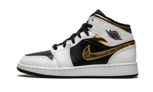 Jordan Youth Air Jordan 1 Mid GS 554725 190 White/Gold/Black - Size 5.5Y